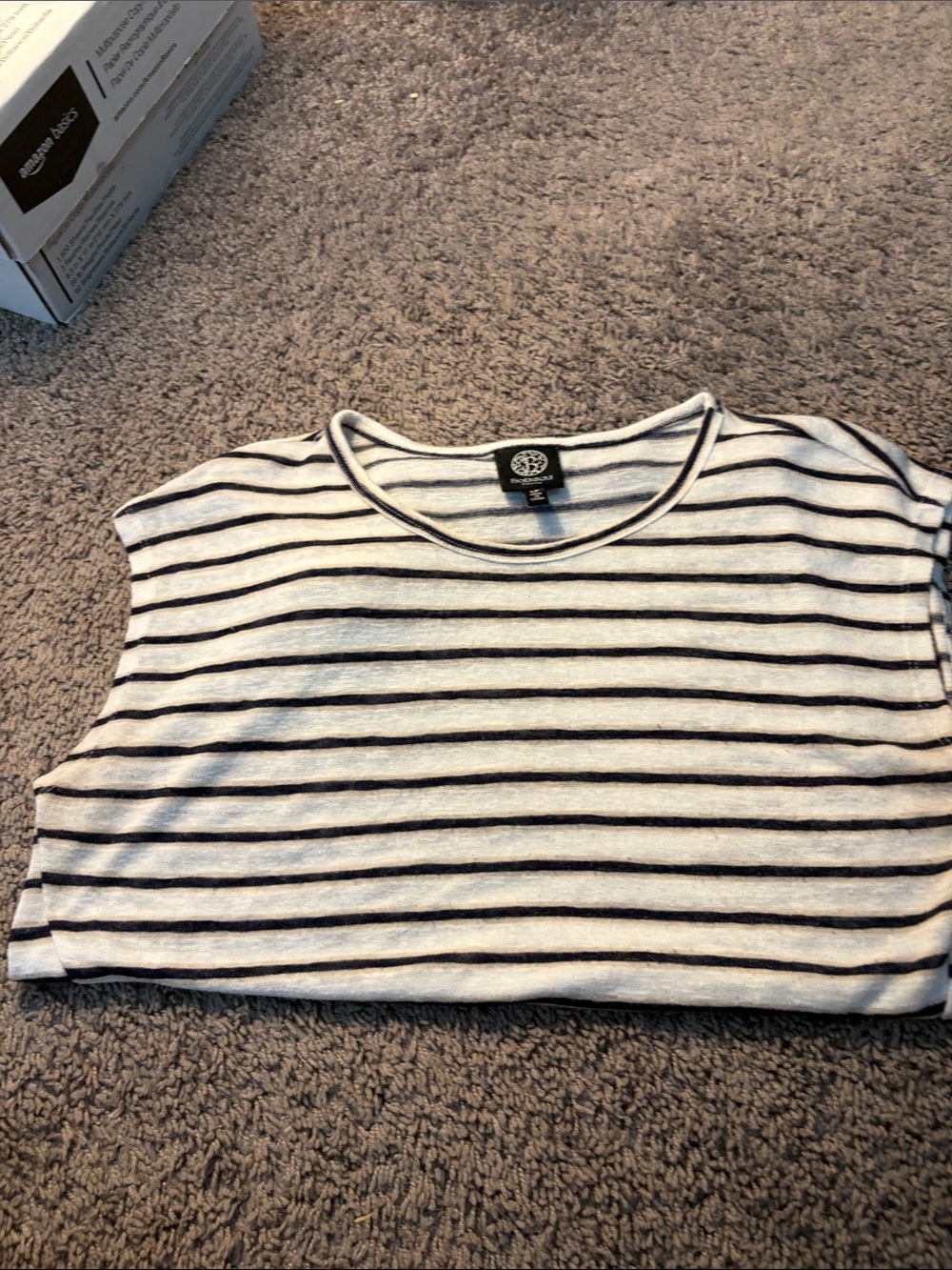 bobeau Black & White Striped Tie-Front Tank Top - Picture 6 of 8